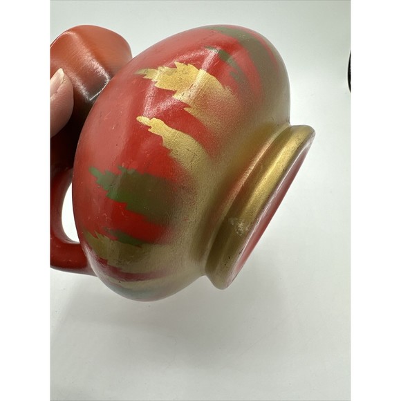 Vintage Pottery Clay Pitcher England 18D Signed Red 6.25” Handmade - Picture 16 of 16